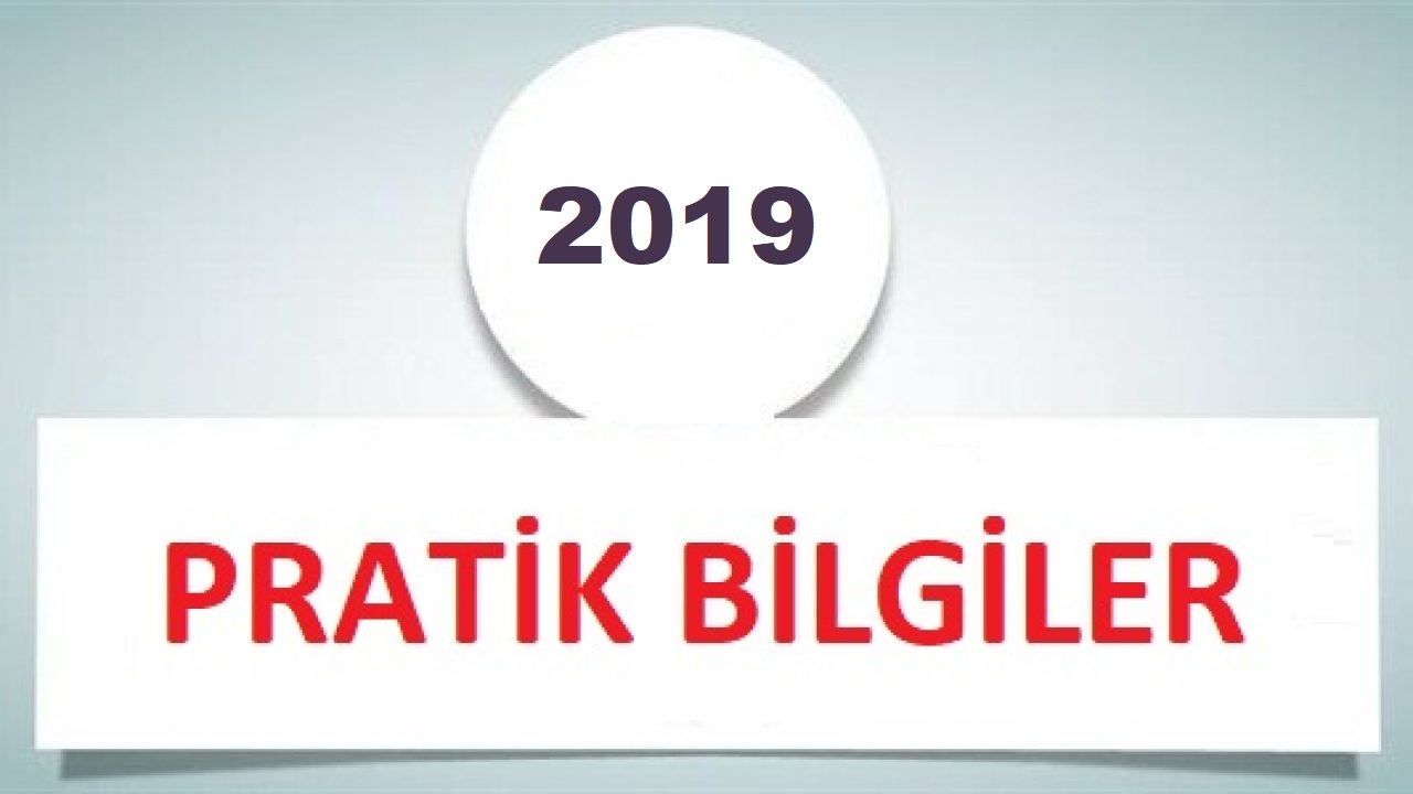 2019 YILI PRATİK BİLGİLER